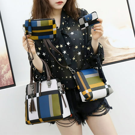 Fashion Composite Shoulder Crossbody Hand Phone For Girls 4Pcs women's bag